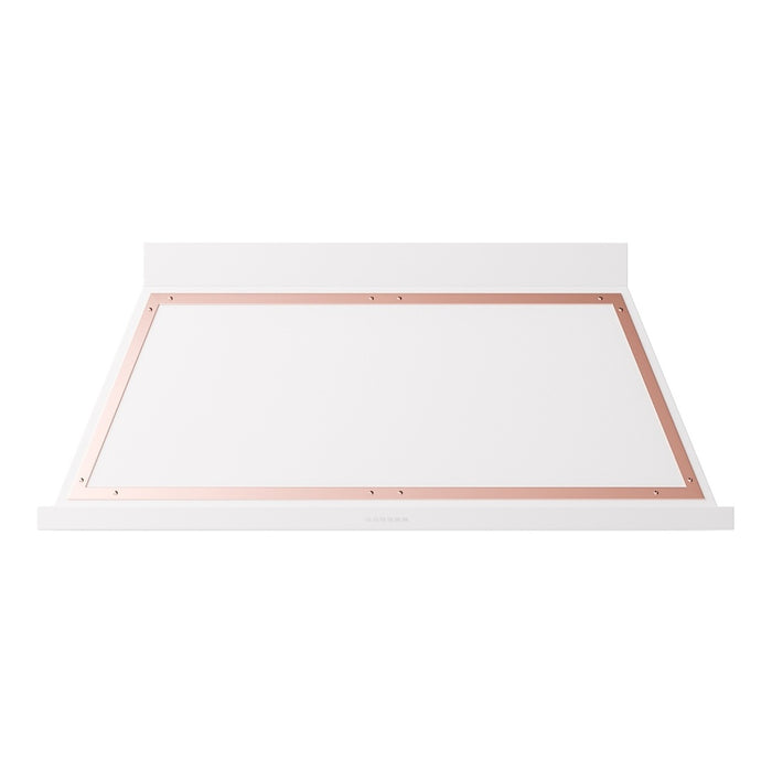 ILVE 60 Inch Nostalgie II Noblesse 600 CFM Wall Mount White Range Hood Copper