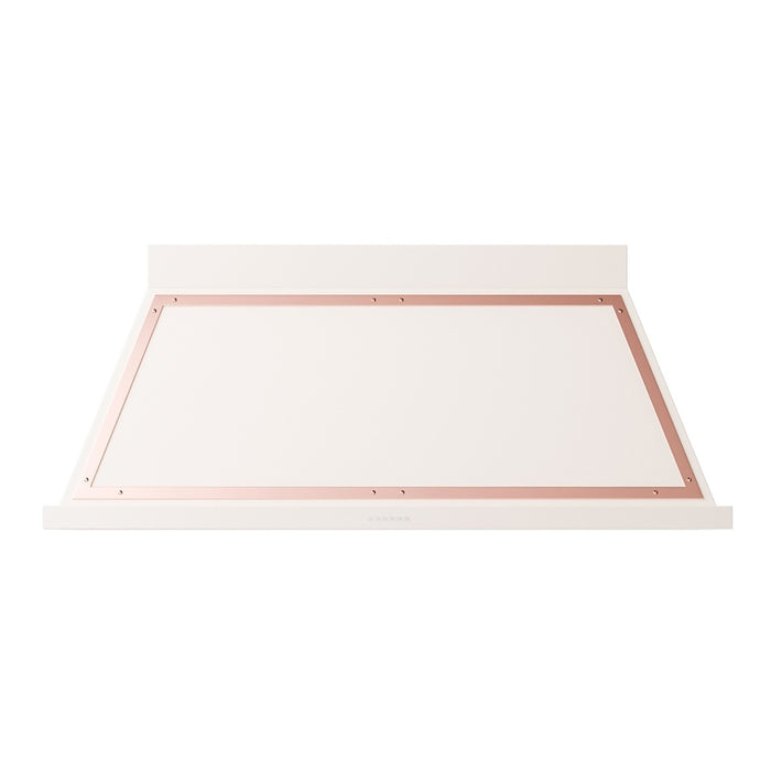 ILVE 60 Inch Nostalgie II Noblesse 600 CFM Wall Mount Antique White Range Hood Copper