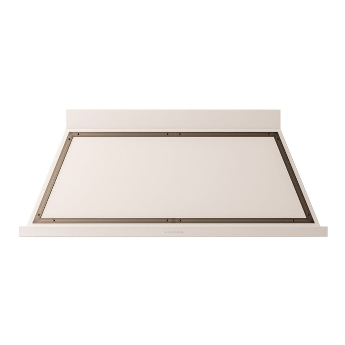 ILVE 60 Inch Nostalgie II Noblesse 600 CFM Wall Mount Antique White Range Hood Burnished