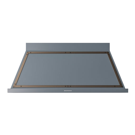 ILVE 60 Inch Nostalgie II Noblesse 600 CFM Wall Mount Blue Grey Range Hood Burnished