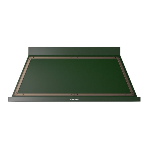 ILVE 60 Inch Nostalgie II Noblesse 600 CFM Wall Mount Emerald Green Range Hood Burnnished
