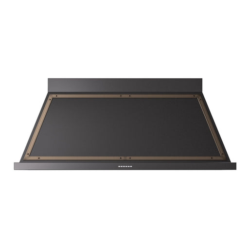ILVE 60 Inch Nostalgie II Noblesse 600 CFM Wall Mount Glossy Black Range Hood Burnished