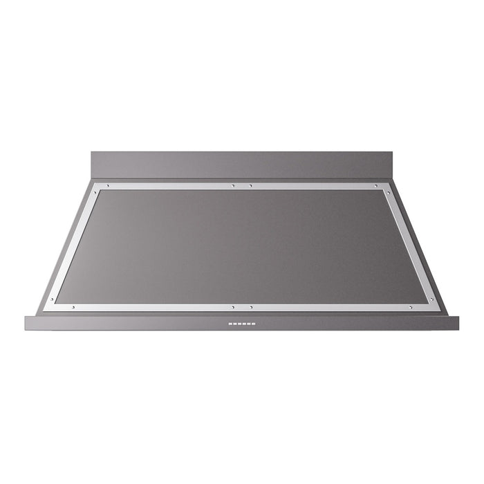 ILVE 60 Inch Nostalgie II Noblesse 600 CFM Wall Mount Matte Graphite Range Hood Chrome