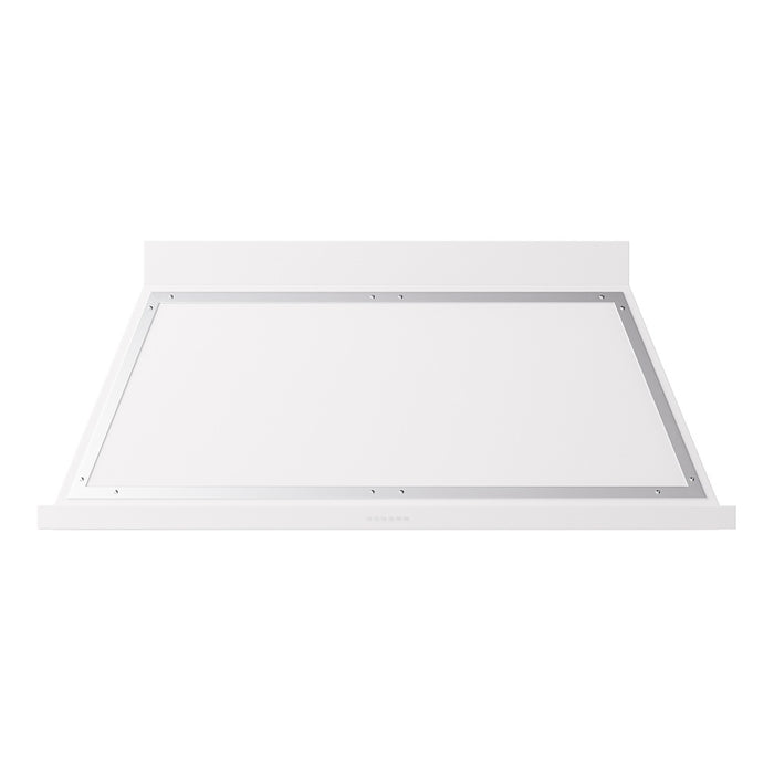 ILVE 60 Inch Nostalgie II Noblesse 600 CFM Wall Mount White Range Hood Chrome