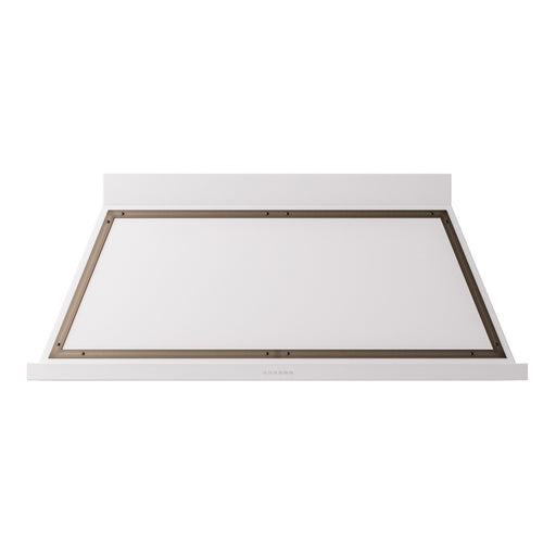 ILVE 60 Inch Nostalgie II Noblesse 600 CFM Wall Mount White Range Hood Burnished
