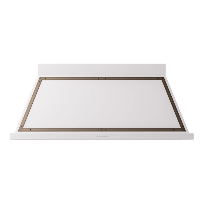 ILVE 60 Inch Nostalgie II Noblesse 600 CFM Wall Mount White Range Hood Burnished
