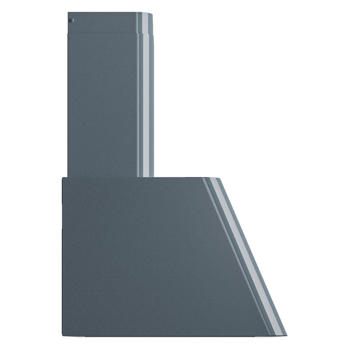 ILVE 60 Inch Nostalgie Wall Mount Range Hood Blue Grey Side