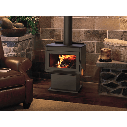 Ironstrike Tahoma 160 Freestanding Wood-Burning Stove Attached