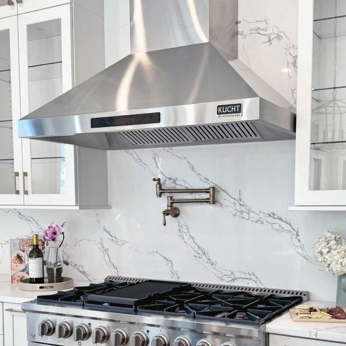 Kucht 48 Inch 900 CFM Stainless Steel Wall Mounted Range Hood with LCD Display and Sensor Touch Controls - KRH4810A