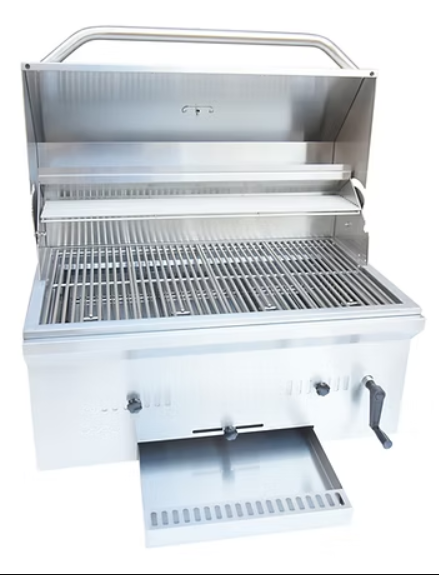 Kokomo Grills 32 Inch Built In Charcoal Grill Open Drawer