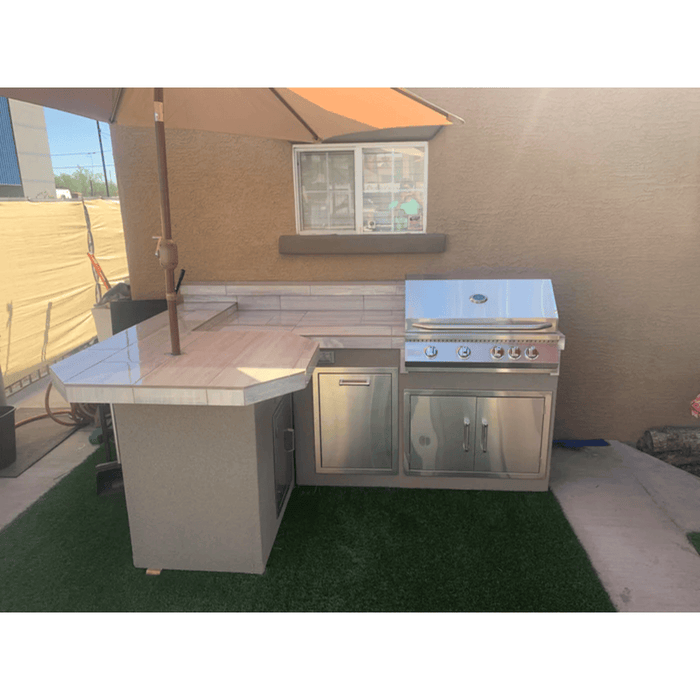 Kokomo Grills L-Shape Custom BBQ Island Side