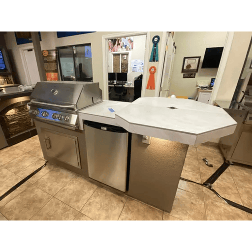 Kokomo Grills Poly 7'6" BBQ Island with Bar and Seating Side