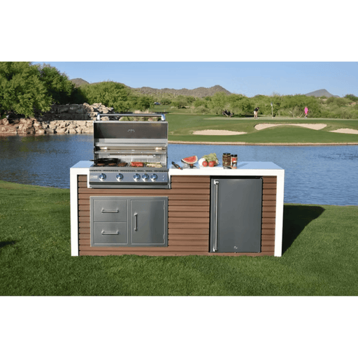 Kokomo Grills Professional Shiplap Built In Outdoor Kitchen with Waterfall Edge Front