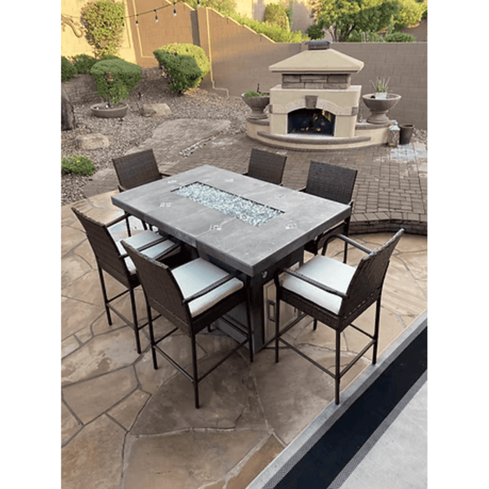 Kokomo Grills Rattan Outdoor Bar Stools with Armrest and Footrest Side