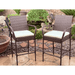 Kokomo Grills Rattan Outdoor Bar Stools with Armrest and Footrest Front