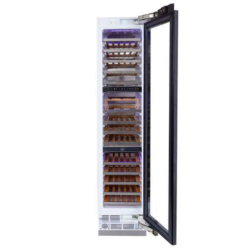 Kucht 18 Inch Built In Panel Ready Three Zones Tower Wine Cooler open