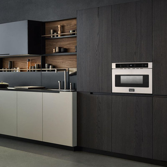 Kucht 24 Inch Built In 1.2 Cu Ft. Stainless Steel Microwave Drawer Attached