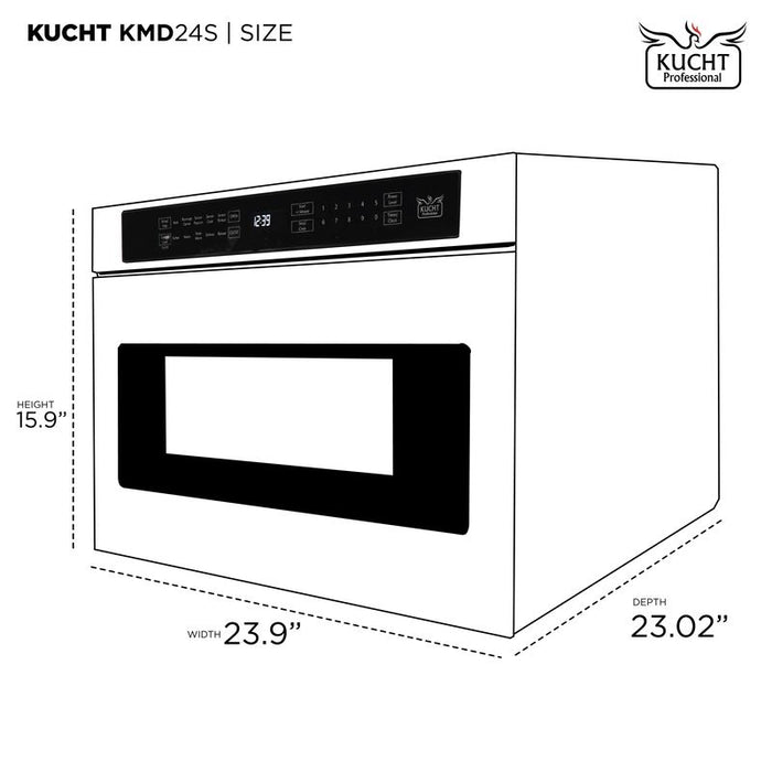 Kucht 24 Inch Built In 1.2 Cu Ft. Stainless Steel Microwave Drawer Dimensions