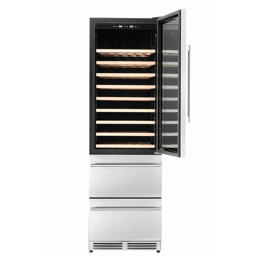 Kucht 24 Inch Built In/Freestanding Wine and Beverage Cooler Open