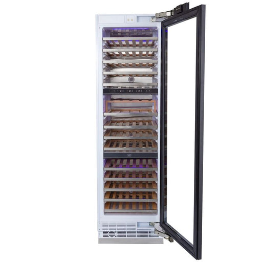 Kucht 24 Inch Built In Panel Ready Three Zones Tower Wine Cooler Open