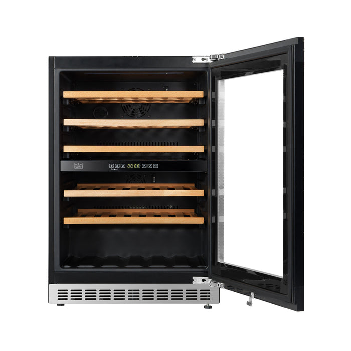 Kucht 24 Inch Dual Zone Under the Counter/Freestanding Panel Ready Wine Cooler Open