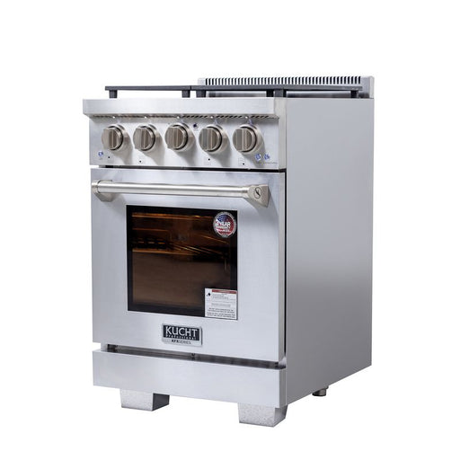 Kucht 24 Inch Professional KFX-X Series Gas Stainless Steel Range with Convection Oven Side