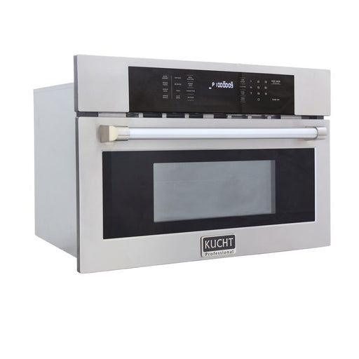 Kucht 30 Inch 1.6 Cu. Ft. Convection Stainless Steel Built In Microwave with Air Fryer Side