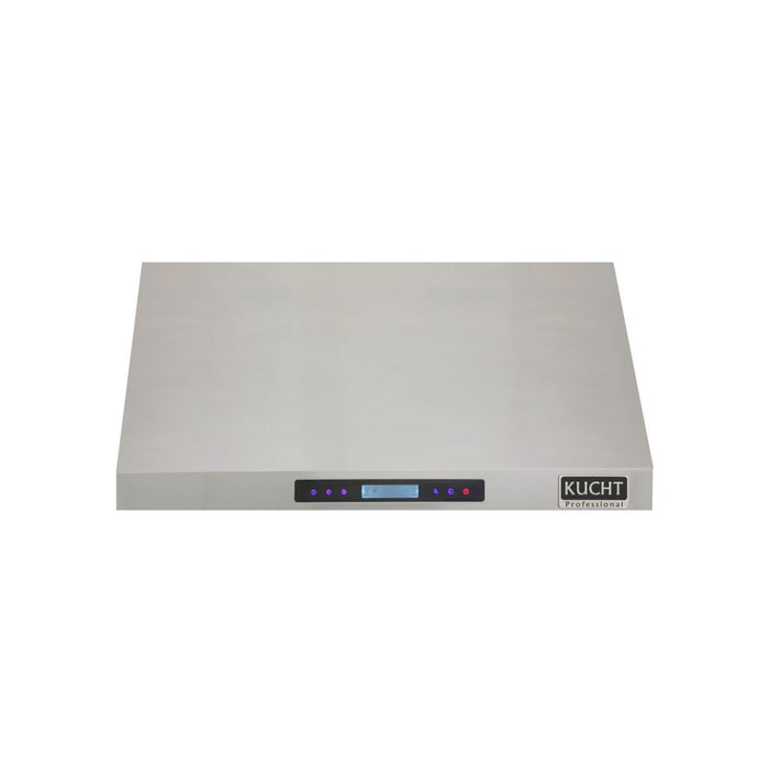 Kucht 30 Inch 900 CFM Stainless Steel Ducted Under Cabinet Range Hood with Push Button Controls Front