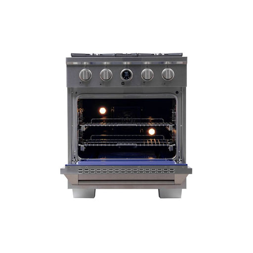 Kucht 30 Inch KX Series Gas Stainless Steel Door Dual Fuel Range with Digital Thermostat Open