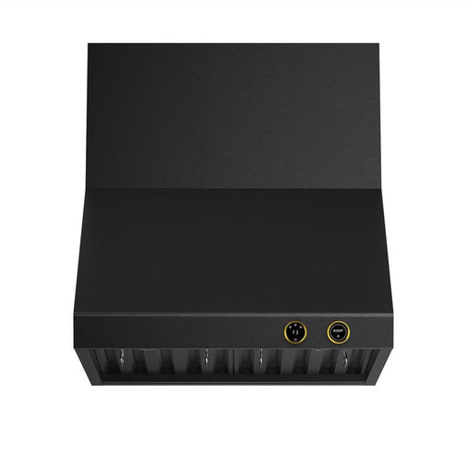 Kucht 30 Inch Pro-Style 900 CFM Titanium Stainless Steel Wall Mounted Gold Accents Range Hood with Two Round Digital Dial Touchscreen Controls Main