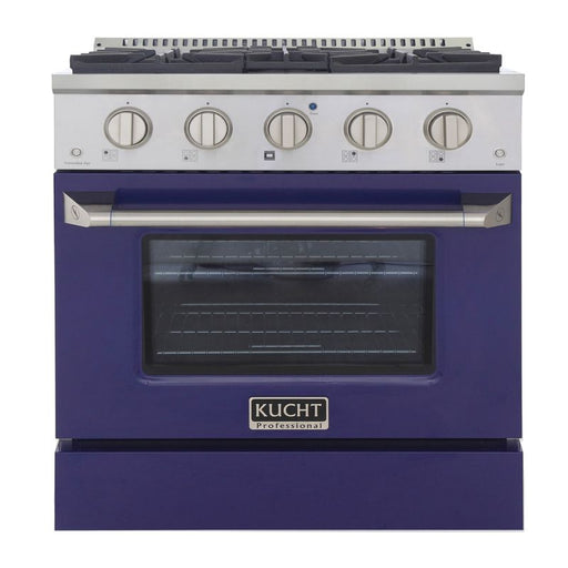 Kucht 30 Inch Pro-Style KDF Series Liquid Propane Gas Stainless Steel Dual Fuel Range with Blue Oven Door Main