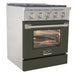 Kucht 30 Inch Pro-Style KDF Series Liquid Propane Gas Stainless Steel Dual Fuel Range with Olive Green Oven Door Side