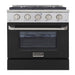 Kucht 30 Inch Pro-Style KDF Series Natural Gas Stainless Steel Dual Fuel Range with Black Oven Door Main