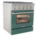 Kucht 30 Inch Pro-Style KDF Series Natural Gas Stainless Steel Dual Fuel Range with Green Oven Door Side