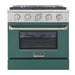 Kucht 30 Inch Pro-Style KDF Series Natural Gas Stainless Steel Dual Fuel Range with Green Oven Door Main