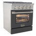 Kucht 30 Inch Pro-Style KDF Series Natural Gas Stainless Steel Dual Fuel Range with Grey Oven Door Side