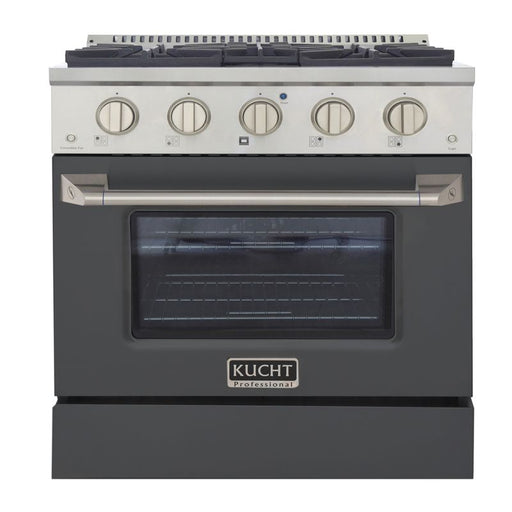 Kucht 30 Inch Pro-Style KDF Series Natural Gas Stainless Steel Dual Fuel Range with Grey Oven Door Main