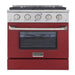 Kucht 30 Inch Pro-Style KDF Series Natural Gas Stainless Steel Dual Fuel Range with Red Oven Door Main