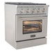 Kucht 30 Inch Pro-Style KDF Series Natural Gas Stainless Steel Dual Fuel Range with Silver Oven Door Side