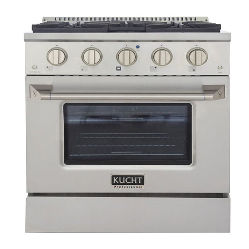 Kucht 30 Inch Pro-Style KDF Series Natural Gas Stainless Steel Dual Fuel Range with Silver Oven Door Main