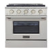 Kucht 30 Inch Pro-Style KDF Series Natural Gas Stainless Steel Dual Fuel Range with Silver Oven Door Main