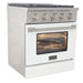 Kucht 30 Inch Pro-Style KDF Series Natural Gas Stainless Steel Dual Fuel Range with White Oven Door Side