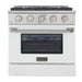 Kucht 30 Inch Pro-Style KDF Series Natural Gas Stainless Steel Dual Fuel Range with White Oven Door Main