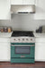 Kucht 30 Inch Professional 4.2 Cu. Ft. Liquid Propane Gas Stainless Steel Range with Sealed Burners and Convection Oven in Green Oven Door Attached