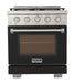 Kucht 30 Inch Professional KFX-X Series Liquid Propane Stainless Steel Range with Convection Oven in Black Oven Door Main