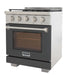 Kucht 30 Inch Professional KFX-X Series Liquid Propane Stainless Steel Range with Convection Oven in Gray Oven Door Side