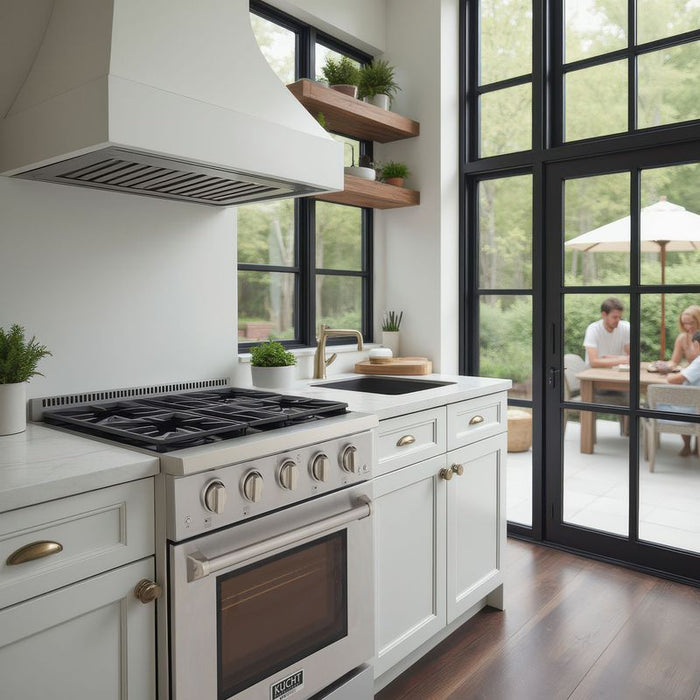 Kucht 30 Inch Professional KFX-X Series Natural Gas Stainless Steel Range with Convection Oven in Silver Oven Door Attached