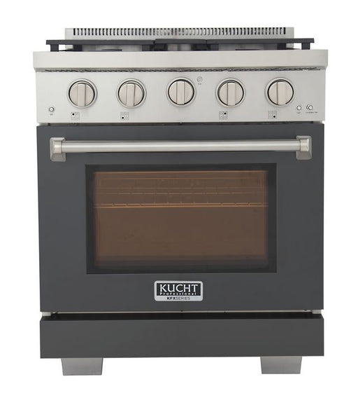 Kucht 30 Inch Professional KFX-X Series Natural Gas Stainless Steel Range with Convection Oven in Gray Oven Door Main