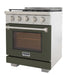 Kucht 30 Inch Professional KFX-X Series Natural Gas Stainless Steel Range with Convection Oven in Green Oven Door Side