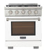 Kucht 30 Inch Professional KFX-X Series Natural Gas Stainless Steel Range with Convection Oven in White Oven Door Main